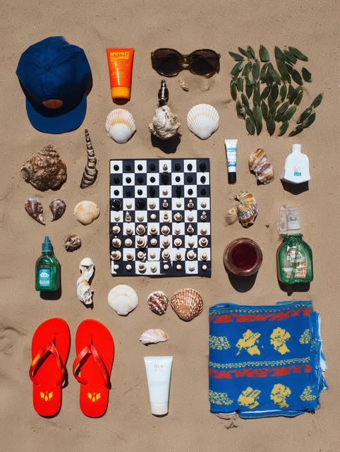 Kai vom Instagram-Feed: Strand-Utensilien von oben.